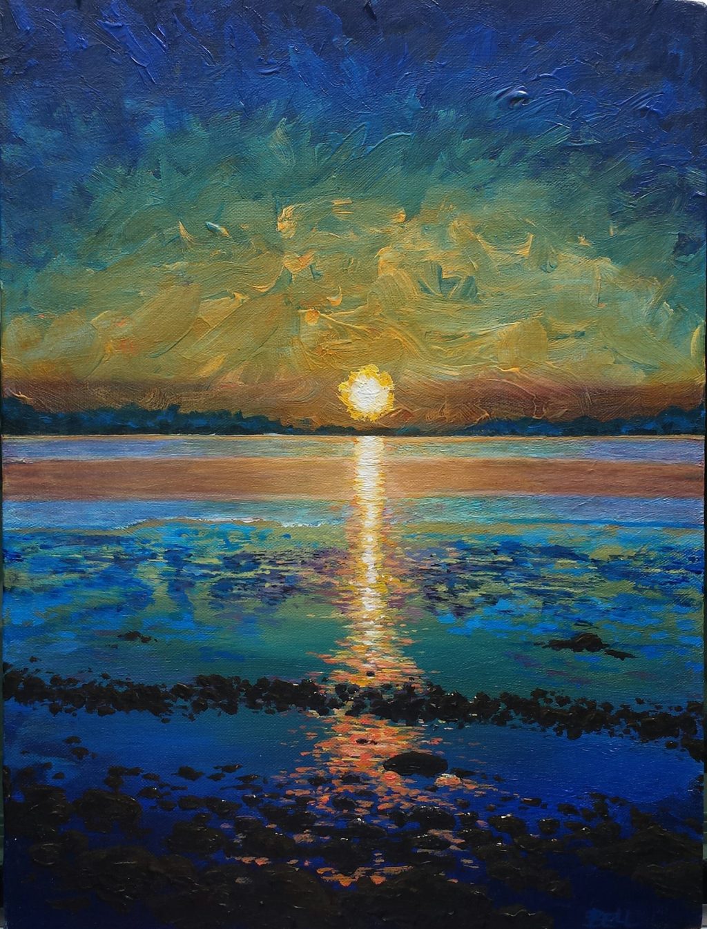Painting of Nahant Sunset